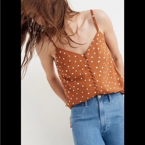 Madewell button down Cami top‎ in inkspot dots size 0 - Picture 4 of 5